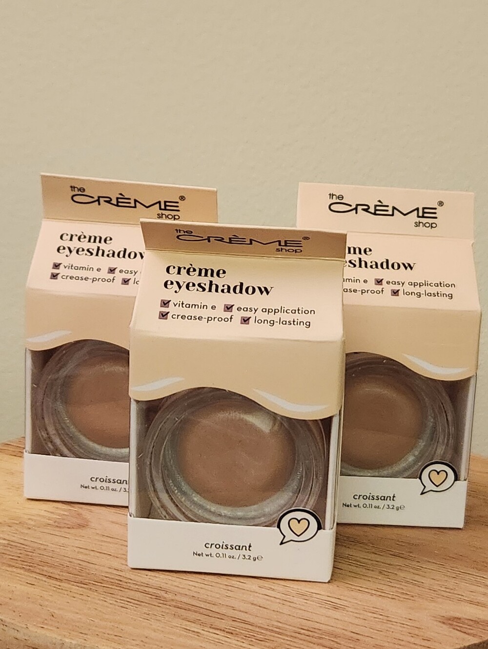 The Creme Shop Croissant Eyeshadow Cream bundle of 3 new